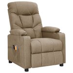 vidaXL Fauteuil électrique de massage Taupe Tissu
