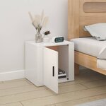 vidaXL Table de chevet Blanc brillant 50x39x47 cm