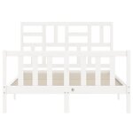 vidaXL Cadre de lit sans matelas blanc bois de pin massif