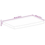 vidaXL Dessus de table à bord vivant 60x20x2 5 cm bois massif manguier