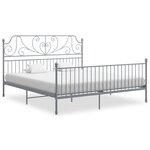 vidaXL Cadre de lit sans matelas gris métal 200x200 cm