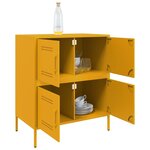 vidaXL Buffet jaune moutarde 68x39x79 cm acier