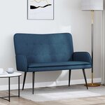 vidaXL Sofa 2 places Bleu 115 x 61 x 87 cm Tissu