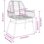 vidaXL Chaises de jardin lot de 2 Noir Résine tressée