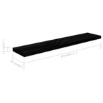 vidaXL Étagère murale flottante 2 Pièces Noir brillant 120x23 5x3 8cm MDF