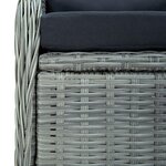 vidaXL Chaise inclinable de jardin coussins Résine tressée Gris clair