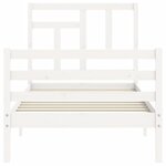 vidaXL Cadre de lit avec tête de lit blanc simple bois massif