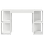 vidaXL Bureau blanc Blanc Panneau de particules Moyen Rangement