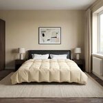 vidaXL Duvet d'été simple Matelassé Crème 200 x 200 cm Microfibre