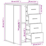 vidaXL Buffets 2 Pièces sonoma gris 59x39x80 cm bois d'ingénierie