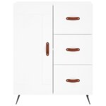 vidaXL Buffet haut Blanc 69 5x34x180 cm Bois d'ingénierie