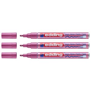 Marqueur Peinture Brillante 751 Rose Métallisé Pointe Fine 1-2 mm x 3 EDDING