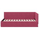vidaXL Cadre de lit d'angle Rouge bordeaux 100 x 200 cm Velours