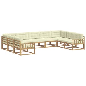 vidaXL Ensemble de canapés d'extérieur 9 pc Blanc et crème