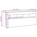 vidaXL Meuble TV avec lumières LED Chêne fumé 90x35x40 cm