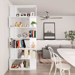 vidaXL Bibliothèque/Séparateur de pièce Blanc Bois d'ingénierie