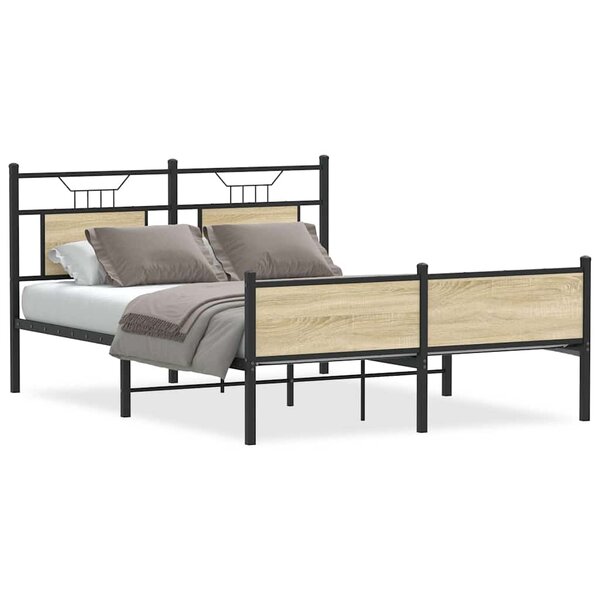 vidaXL Cadre de lit sans matelas chêne sonoma 137x190 cm