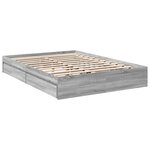 vidaXL Cadre de lit avec tiroirs sans matelas sonoma gris 160x200 cm