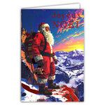 Carte Joyeux Noël ROUGE OU OR DORÉ BRILLANT avec Enveloppe Blanche 12x17cm