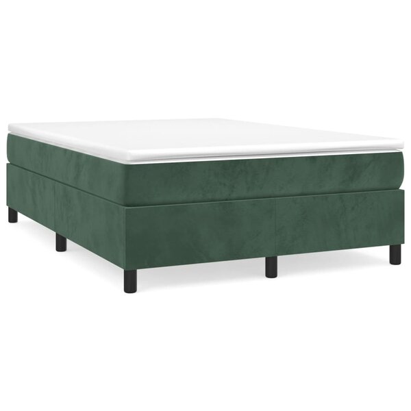 vidaXL Cadre de lit Vert foncé 140x200 cm Velours