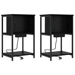 vidaXL Cabinet de chevet 2 Pièces Chêne noir 38 x 31 x 61 cm