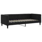 vidaXL Lit de jour avec gigogne et matelas noir 90x200 cm tissu
