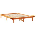 vidaXL Cadre de lit Brun cire 150 x 200 cm Pin massif