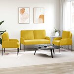 vidaXL Ensembles de canapés 3 Pièces Jaune 115 x 56 x 80 cm Contreplaqué