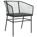 vidaXL Ensemble de salle à manger de jardin de 9 pièces avec coussins en poly rattan noir