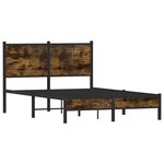 vidaXL Cadre de lit en métal sans matelas chêne fumé 120x200 cm
