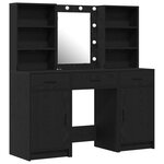 Ensemble de coiffeuse 3 pièces vidaXL Noir en bois d'ingénierie