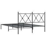 vidaXL Cadre de lit métal sans matelas avec tête de lit noir 140x200cm