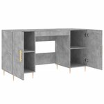 vidaXL Bureau gris béton 140x50x75 cm bois d'ingénierie