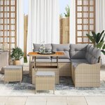 vidaXL Ensemble de canapé de jardin 8 Pièces Beige et Gris clair