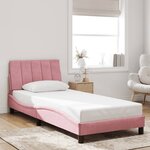 vidaXL Cadre de lit avec LED sans matelas Hanko rose 80x200 cm velours
