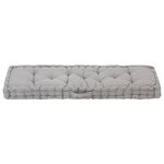 vidaXL Coussin de plancher de palette Coton 120x40x7 cm Gris