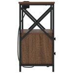 vidaXL Table de nuit avec station de chargement Chêne marron