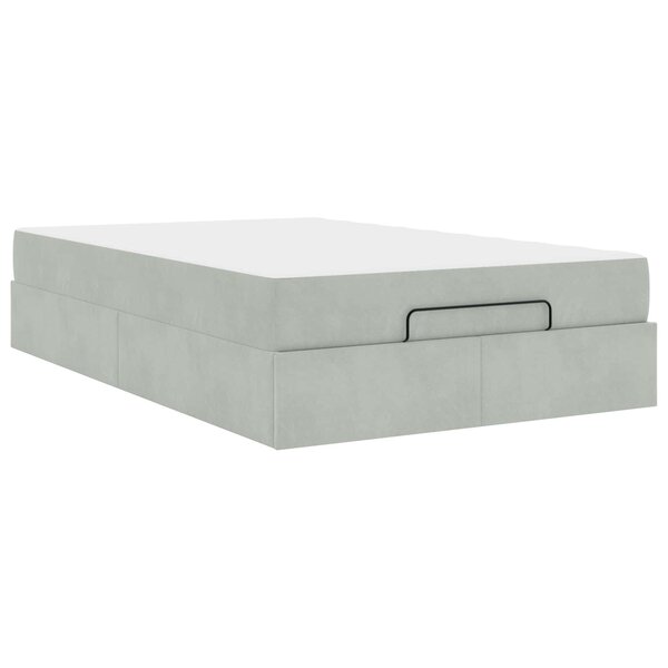 vidaXL Cadre de lit avec matelas avec matelas 2 Pièces Gris clair Velours