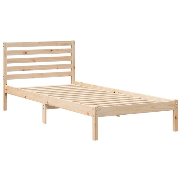 vidaXL Cadre de lit Marron 100 x 220 cm Bois massif en pin