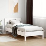 vidaXL Cadre de lit sans matelas blanc 90x190 cm bois de pin massif