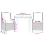vidaXL Ensemble à manger de jardin 3 Pièces coussins gris résine tressée