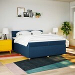vidaXL Sommier à lattes de lit avec matelas Bleu 200x200 cm Tissu