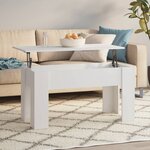 vidaXL Table basse blanc 101x49x52 cm bois d'ingénierie