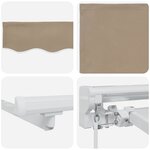 vidaXL Auvent Rétractable Beige 350x200 cm tissu