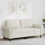 vidaXL Canapé à 2 places Crème 140 cm Velours