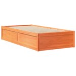 vidaXL Cadre de lit sans matelas cire marron 75x190 cm bois pin massif