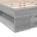 vidaXL Cadre de lit et tiroirs sonoma gris 140x200cm bois d'ingénierie