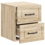 vidaXL Cabinet de chevet mural 2 pc Chêne Sonoma 34 5 x 33 x 40 cm