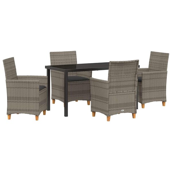vidaXL Ensemble de salle à manger pour jardin 5 Pièces Gris polyrotin