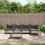 vidaXL Salon de jardin 6 Pièces avec coussins anthracite résine tressée